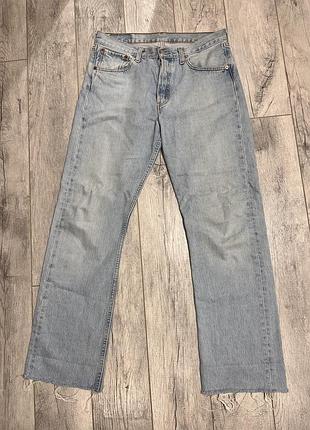 Джинси чоловічі levi’s 501 світлі прямі raw hem