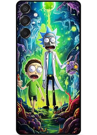 Силіконовий чохол бампер для samsung m15 з малюнком рік і морті rick and morty
