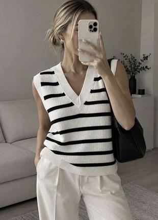 Вязанный жилет zara