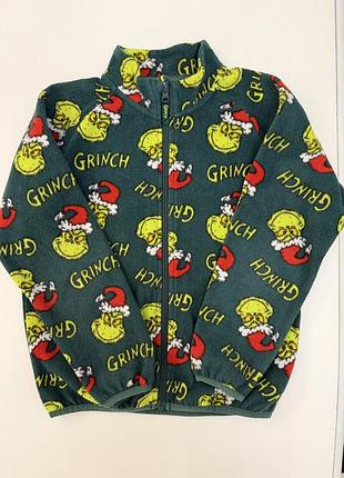Кофта флісова на блискавці grinch 140 см (sinsay)