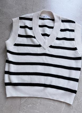 Вязанный жилет zara 2