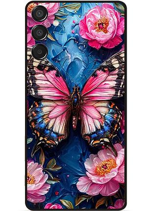 Силиконовый чехол для samsung m15 с картинкой бабочки мотыльки