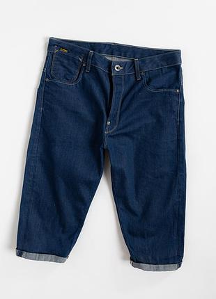 Оригінальні, чоловічі джинси g-star raw a-crotch у характерному, укороченому форматі 3/4. насичений, темно-синій денім, фірмовий крій a-crotch з анат