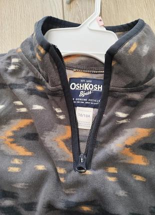 Кофта для хлопчика oshkosh флісова сіра з візерунком 3