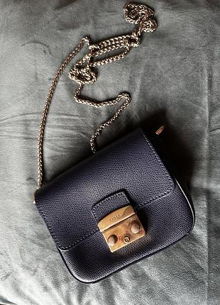 Крос-боді для жінок furla metropolis mini синя