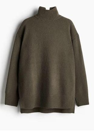 Светр жіночий h&m подовжений хакі