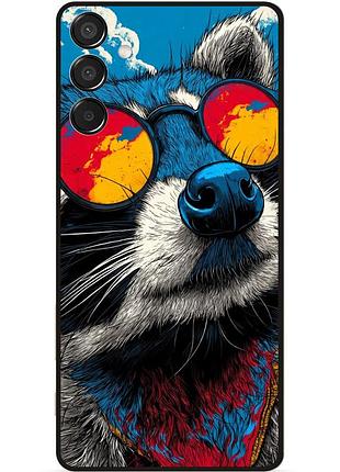 Силіконовий чохол бампер для samsung m15 з малюнком енот поп-арт