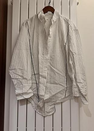 Сорочка жіноча zara у смужку біла