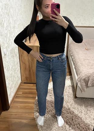 Джинси жіночі zara mom-fit сині