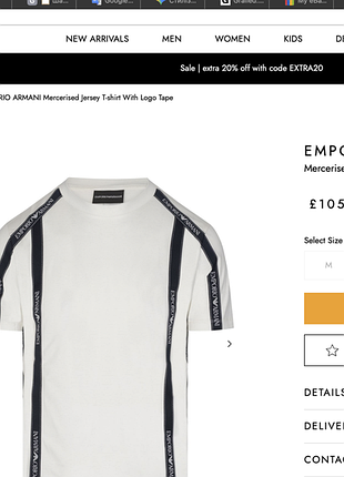 Новая футболка эмпорио армани emporio armani mercerised jersey t-shirt with logo tape, факт l, оригинал