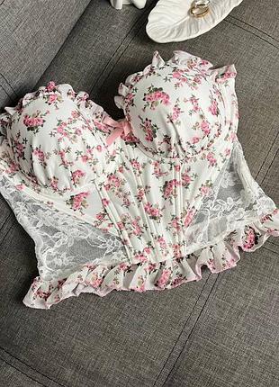 Корсет чашки квітковий принт