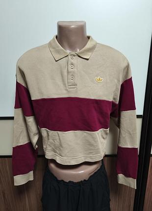 Adidas женская короткая кофта толстовка поло свитшот ia8308