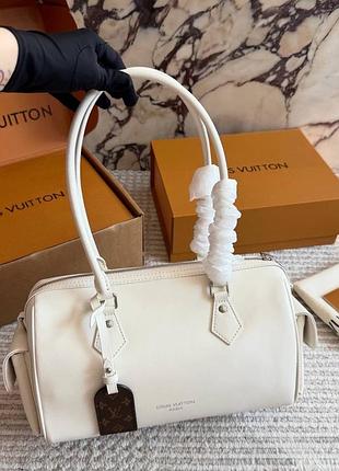 Жіноча сумка преміум speedy soft leather white / silver
