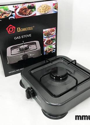 Газова плита domotec ms-6601 на 1 конфорку. колір: сірий