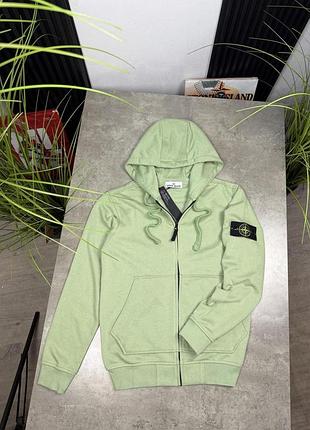 Si зип худи stone island светло-зеленый
