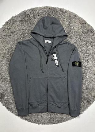 Si зип худи stone island светло-серый