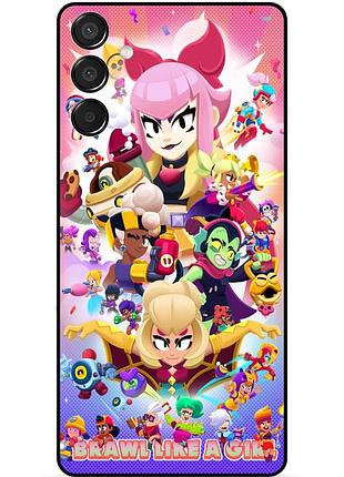 Силіконовий чохол бампер для samsung m15 з картинкою brawl like a girl бравл