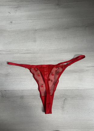 Яркие стильные стринги «вишенки» 3