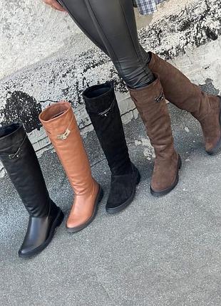 Жіночі шкіряні чоботи 👢