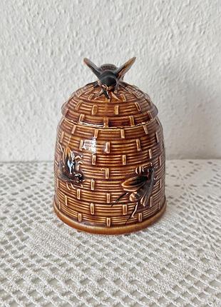 Медовница, емкость для меда. керамика. нижняя. винтаж.