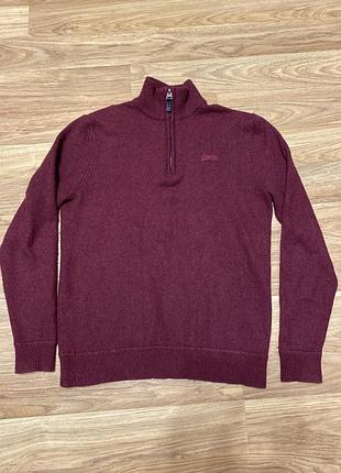 Чоловічий  джемпер із коміром на короткій блискавці superdry 2