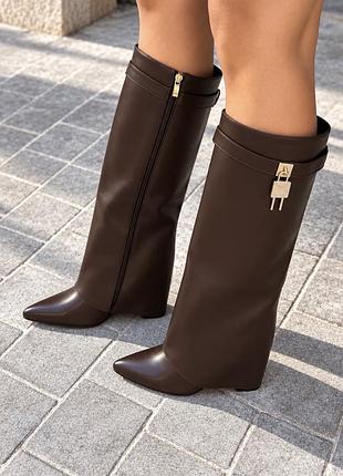 Чоботи чорні/коричневі 👢 3