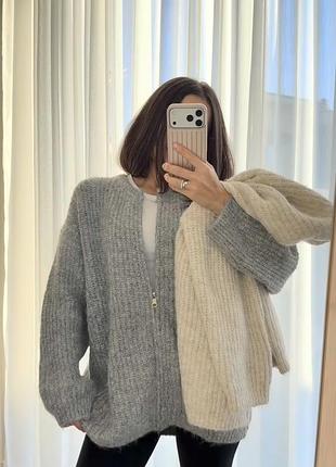 Мохеровий кардиган oversize на блискавці 7