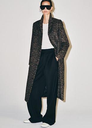 Длинное пальто zw collection с животным принтом