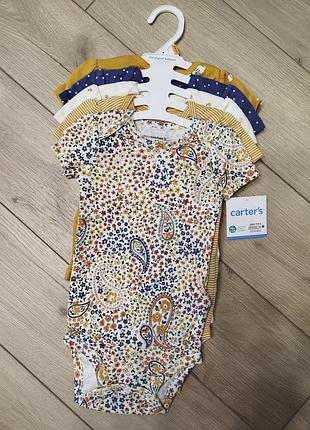 Набір боді для дівчаток carter's, різнокольоровий, з коротким рукавом, бавовна