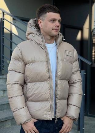 Пуховик зимовий чоловічий бежевий armani eа7! куртка пуховик зимняя мужская бежевая armani еа7! куртка зимова чоловіча хіт! размеры полномерные s-xl!