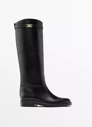 Шкіряні чоботи massimo dutti розмір 38