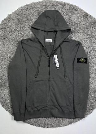 Si зип худи stone island темно-серый