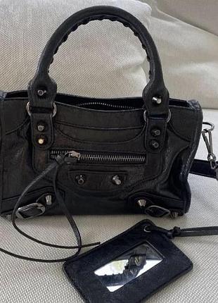 Нова чорна сумка в стилі city bag міні ремінець через плече