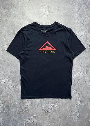 Vintage винтажная футболка nike trail найк треил big logo size m размер м