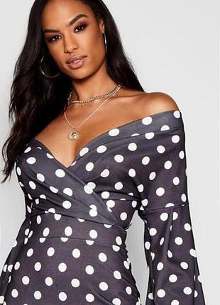 Розпродаж сукня boohoo міді горох 3