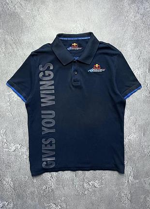 Vintage винтажная футболка поло red bull racing ред булл рэйсинг big logo size xl размер хл