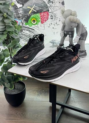 Кросівки чоловічі hoka clifton 9 чорні, розмір 39