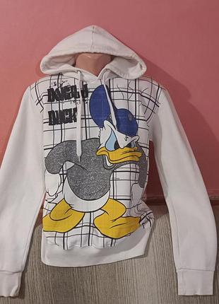 Біле худі толстовка disney дональд дак (donald duck), розмір l