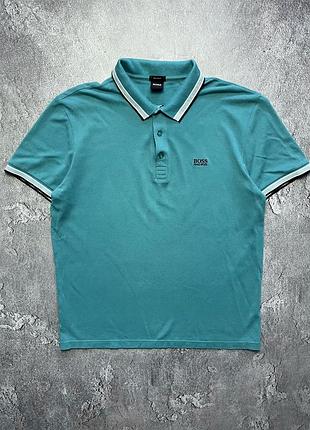 Vintage винтажная футболка поло hugo boss хьюго босс big logo size xl размер хл