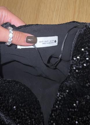 Сукня zara чорна в паєтки 3