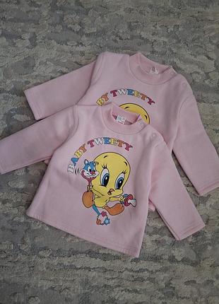 Кофти для дівчаток рожеві з малюнком baby tweety