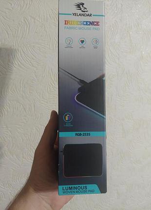 Килимок для мишки yelandar iridescence rgb zs35 з підсвіткою