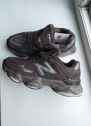 Кросівки чоловічі new balance 9060 термо водонепроникні, коричневі