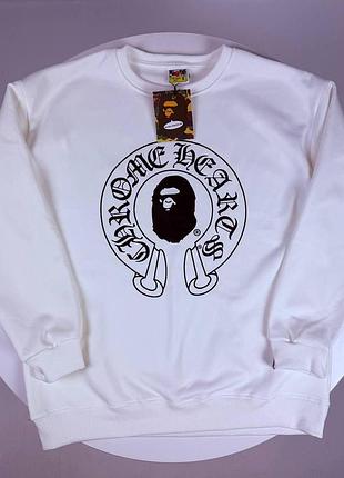 Світшот chrome hearts x варе logo білий