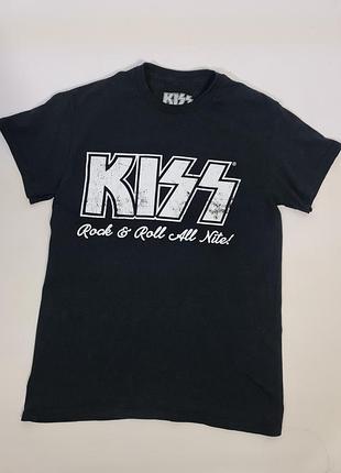 Чоловіча футболка kiss чорна, розмір s, рок мерч, рок-н-ролл, глем рок
