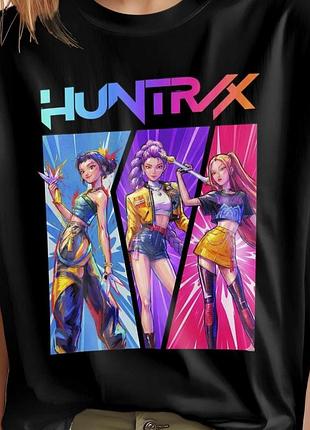 Футболка xl чорний kpop demon hunters кейпоп мисливиці на демонов (39398)