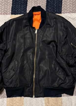 Бомбер/куртка чоловіча alpha industries ma1 чорна, розмір l