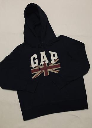 Худі gap оригінальна в темно-синьому кольорі жіноча толстовка кофта з капюшоном