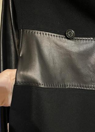 Пальто жіноче max mara чорне шкіряне 3