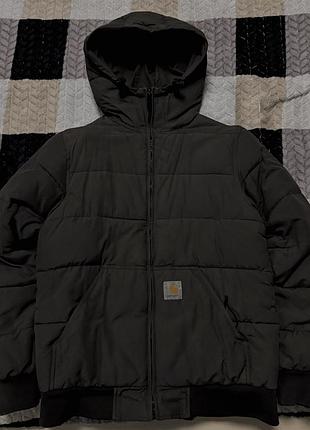 Чоловіча зимова куртка-пуховик carhartt кольору хакі розмір m